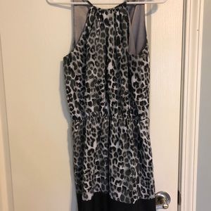 Black and grey leopard print dress